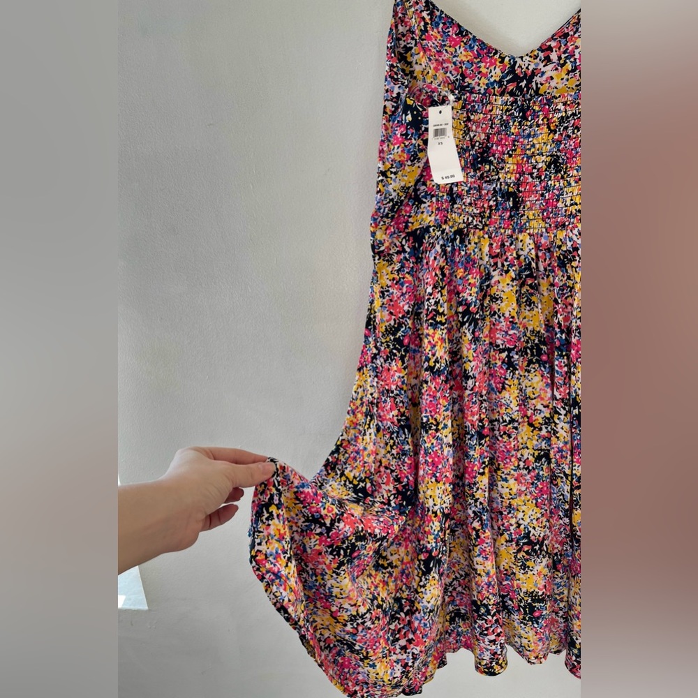 Multicolor Abstract Gap Spring Summer Dress with Spaghetti Straps XS - Picture 7 of 9